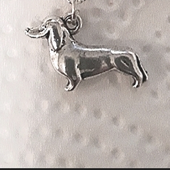Doxie Dog Handmade Silver Charm Pendant Necklace 18"-22" chain lobster c… - Picture 2 of 8
